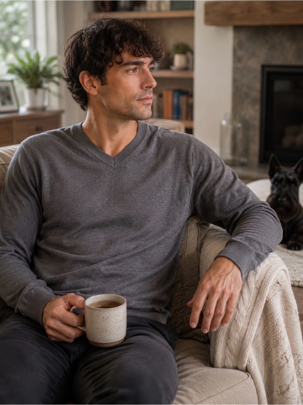 RW&CO Men’s V‑Neck Sweater – Size M